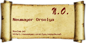 Neumayer Orsolya névjegykártya
